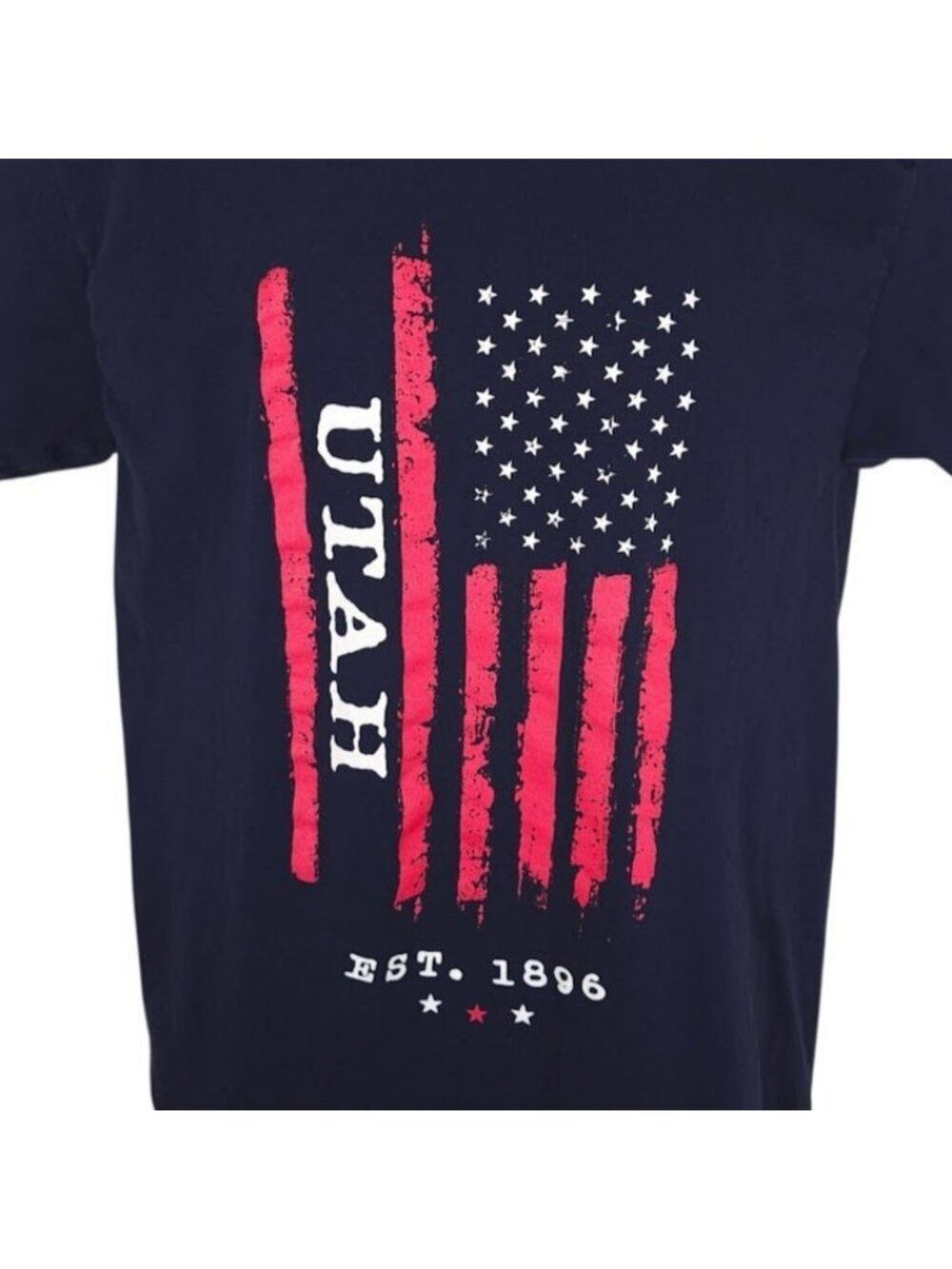 Utah T Shirt Mens Size Medium Blue American Flag 4th Of July Patriotic Tee